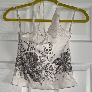 The Limited Floral Embroidered White Top